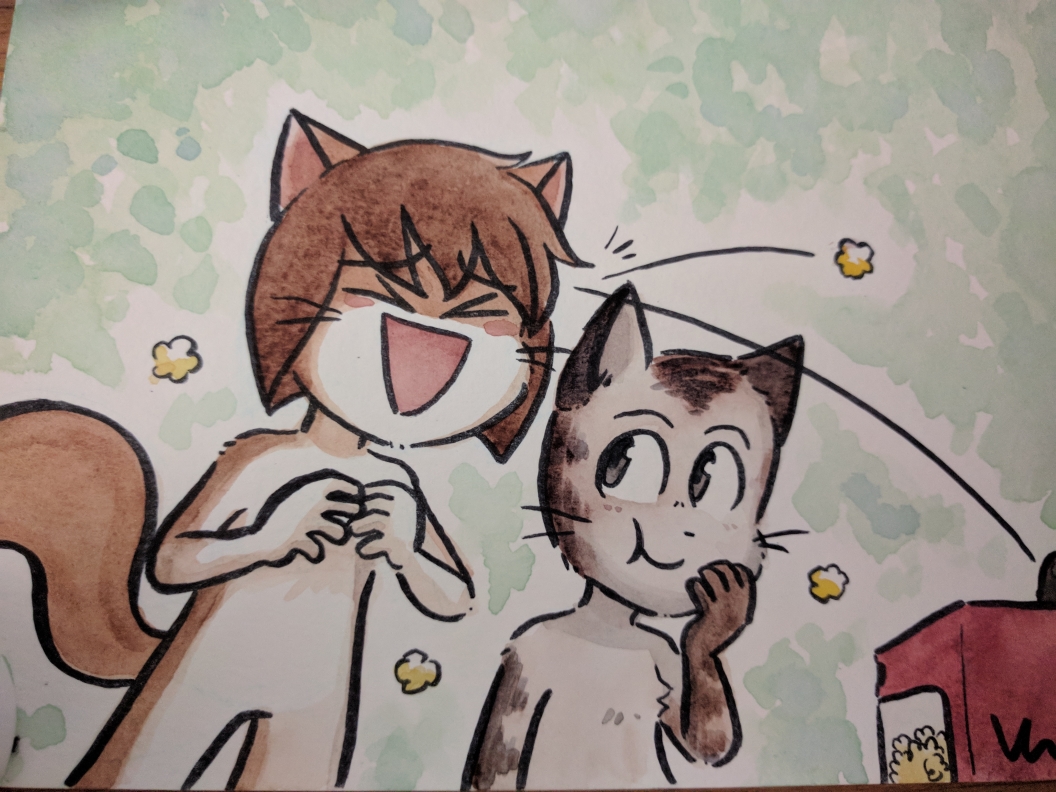 Candybooru image #12672, tagged with AbbeyxLucy AmayaxAugustus Kitten Taeshi_(Artist) commission watercolor